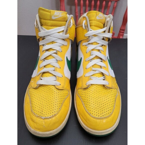 Nike Dunk High Yellow 317982-731 Men\'s Size 14 Pine Green Brazil  Packers main image 7